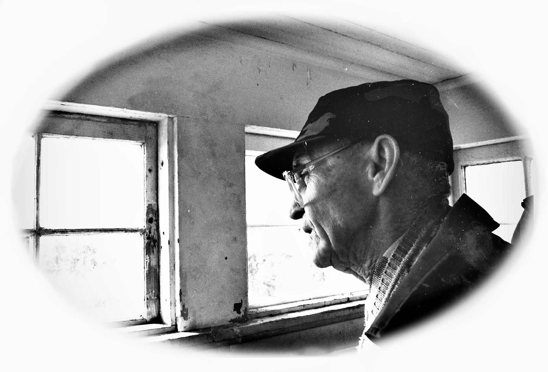 Photo of Milton Cooper, last living commander of the US Coast Guard Station at Indian River, revisiting his old lookout.