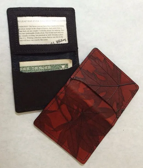 CL Whiting's Leaf Leather Card Cases & Other Small Accessories