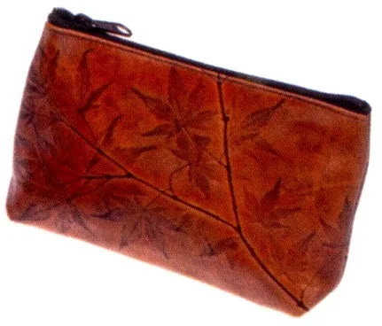 CL Whiting's Leaf Leather Coinpurse & Cosmetic