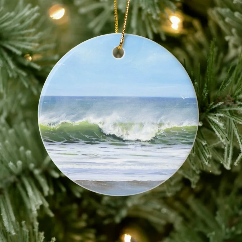 "Timeless, Tameless Tide" fine porcelain ornament