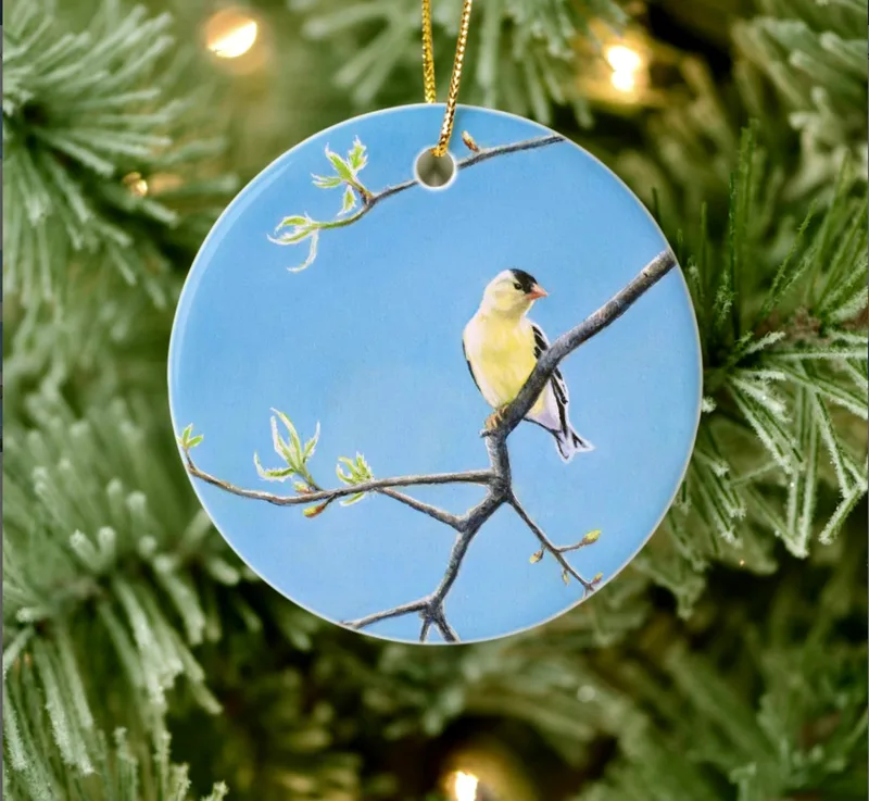 "Feathered Sunshine" fine porcelain ornament