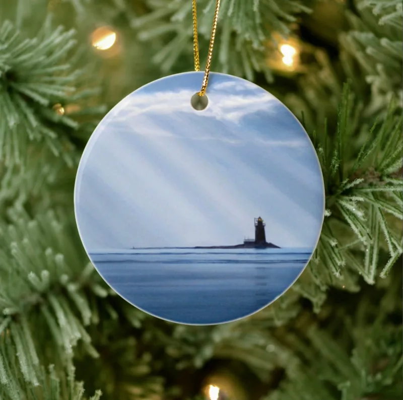"Daybreak over Cape Henlopen" porcelain ornament
