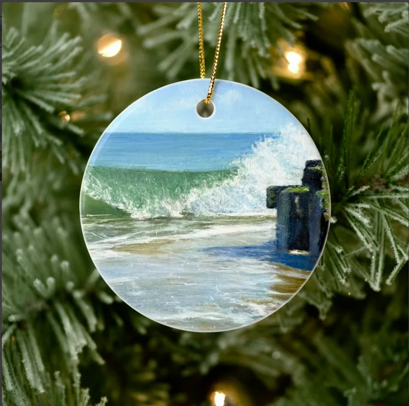 "Summertime" porcelain ornament