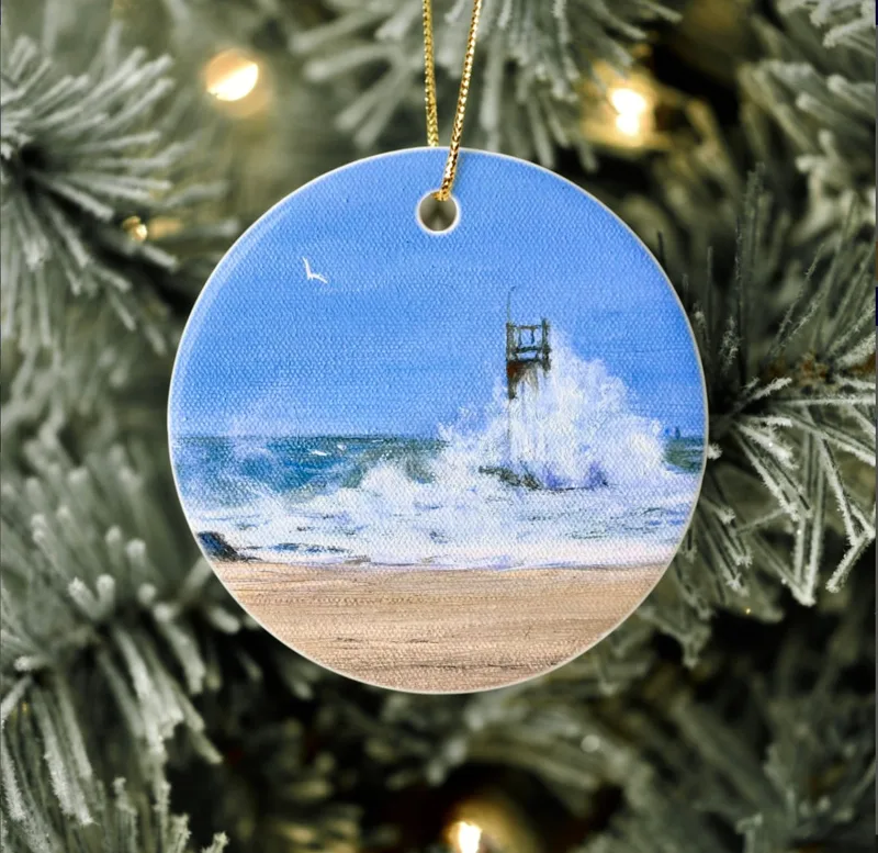 "Towering Sea" porcelain ornament