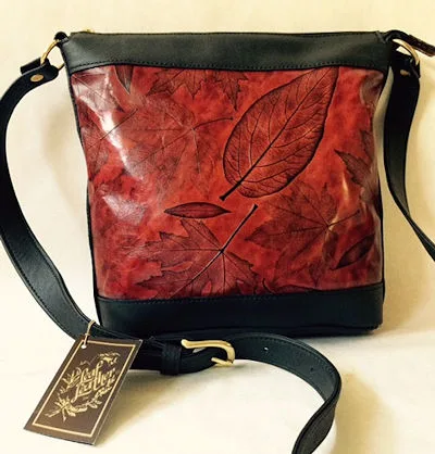 Leaf Leather's Heather Bag with crossbody strap.