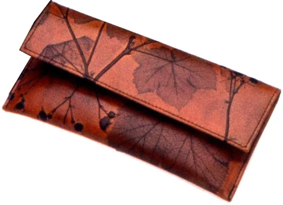 Leaf Leather French Wallet Wristlet.