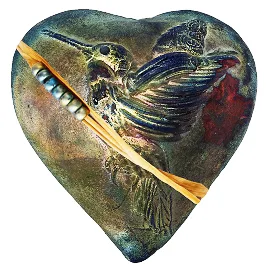 J. Davis Raku Hummingbird Whisperer InnerSpirit Heart Rattle: Strength & Recovery