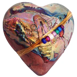 J. Davis Raku Moth Heart InnerSpirit Rattle: Determination & Faith