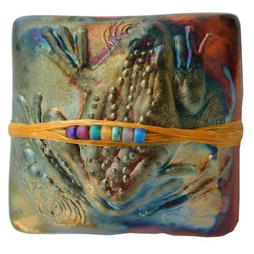 J. Davis Raku Frog Square InnerSpirit Rattle: New Beginnings