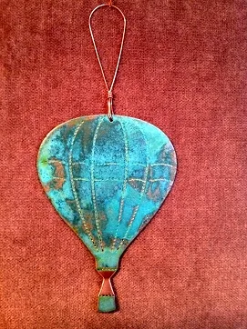 Peter & Robin Morris Hot Air Balloon copper art