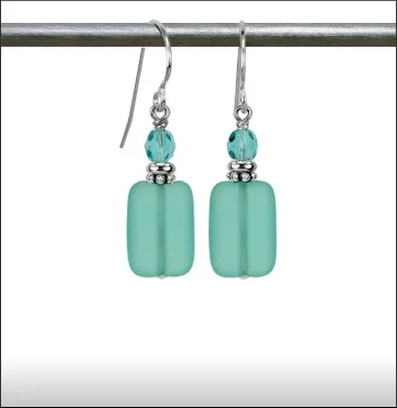 Austin Cake's GEO earrings in aqua
