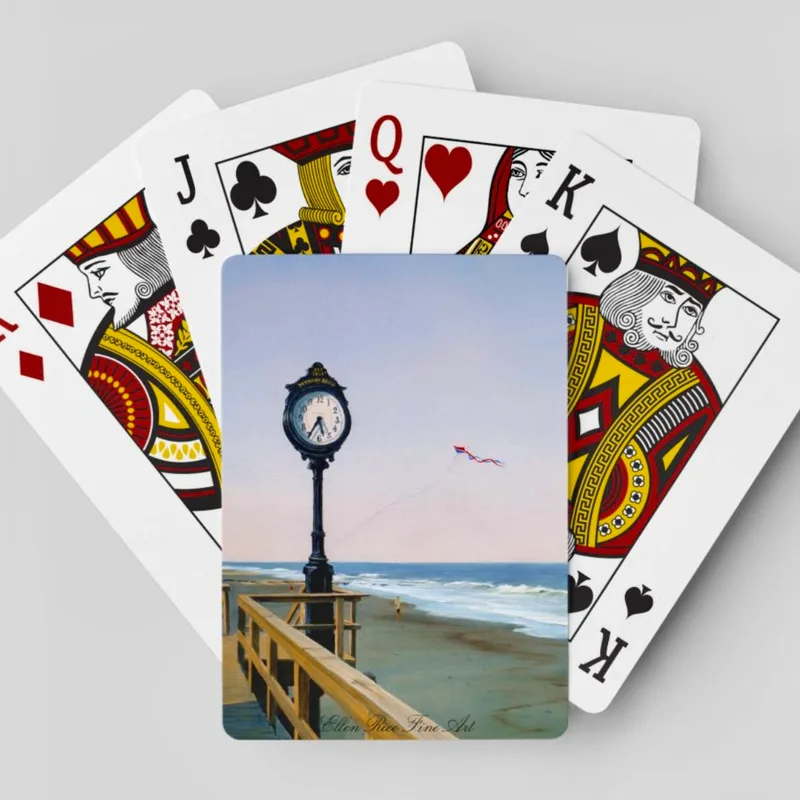 Playing cards featuring Ellen Rice painting The Best Time ~ Bethany Beach.